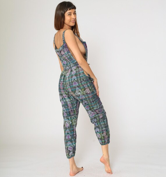 Guatemalan Patchwork Overalls Pants Floral Bird T… - image 4