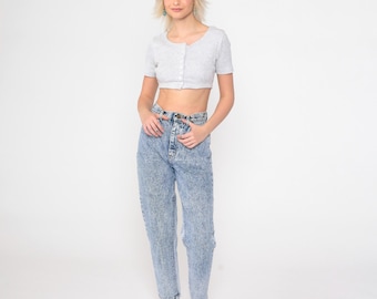 Vintage Lee Jeans Acid Wash Jeans 80s 90s Tapered Mom Jeans Blue Denim Slim High Waist Jeans 1980s Denim Pants Slim Leg Small S