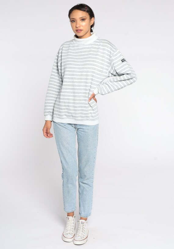 80s Striped Sweatshirt -- Retro Sweatshirt White … - image 4