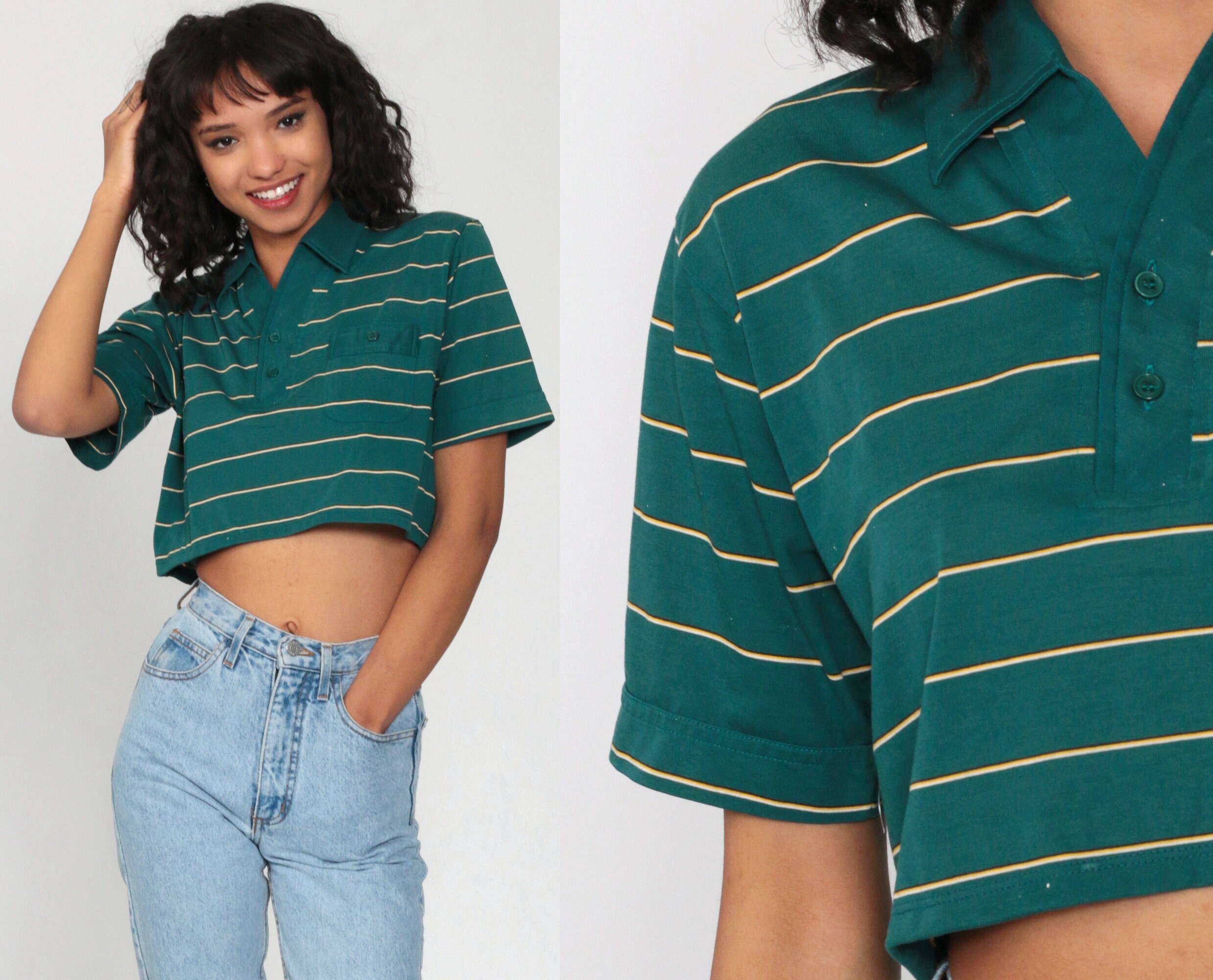 vintage polo crop tee