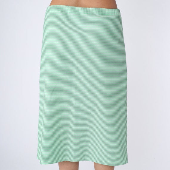 70s Midi Skirt Striped Green White Skirt Mod Hipp… - image 7