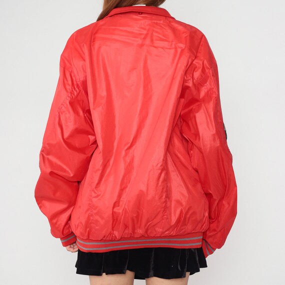 Red Bomber Jacket 90s Sourico Jacket Zip Up Windb… - image 7