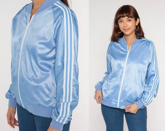 初期 レア L.G.B. Long sleeves SWEAT ジップアップ Baby Blue Track Jacket 80s Zip up Sweatshirt White Striped Warmup