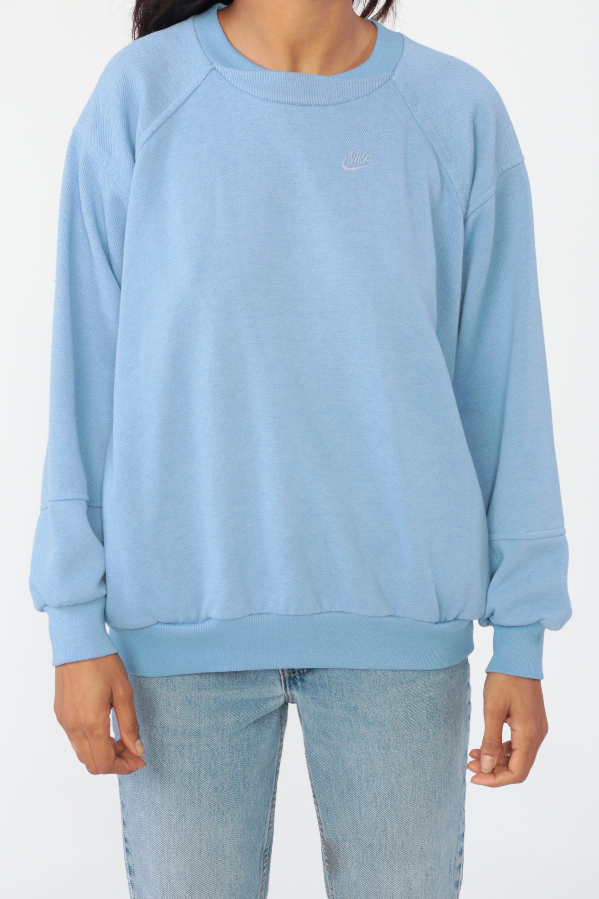 vintage 90s nike baby blue sweatshirt