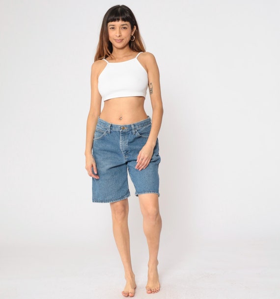 Denim Bermuda Shorts Y2K Wrangler Workwear Skater Jean Shorts High Waisted Shorts Relaxed Fit Retro Vintage 00s Men's Medium M 33