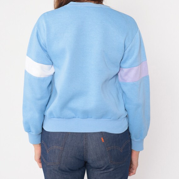 Baby Blue Striped Sweatshirt -- 80s Pastel Sweate… - image 5