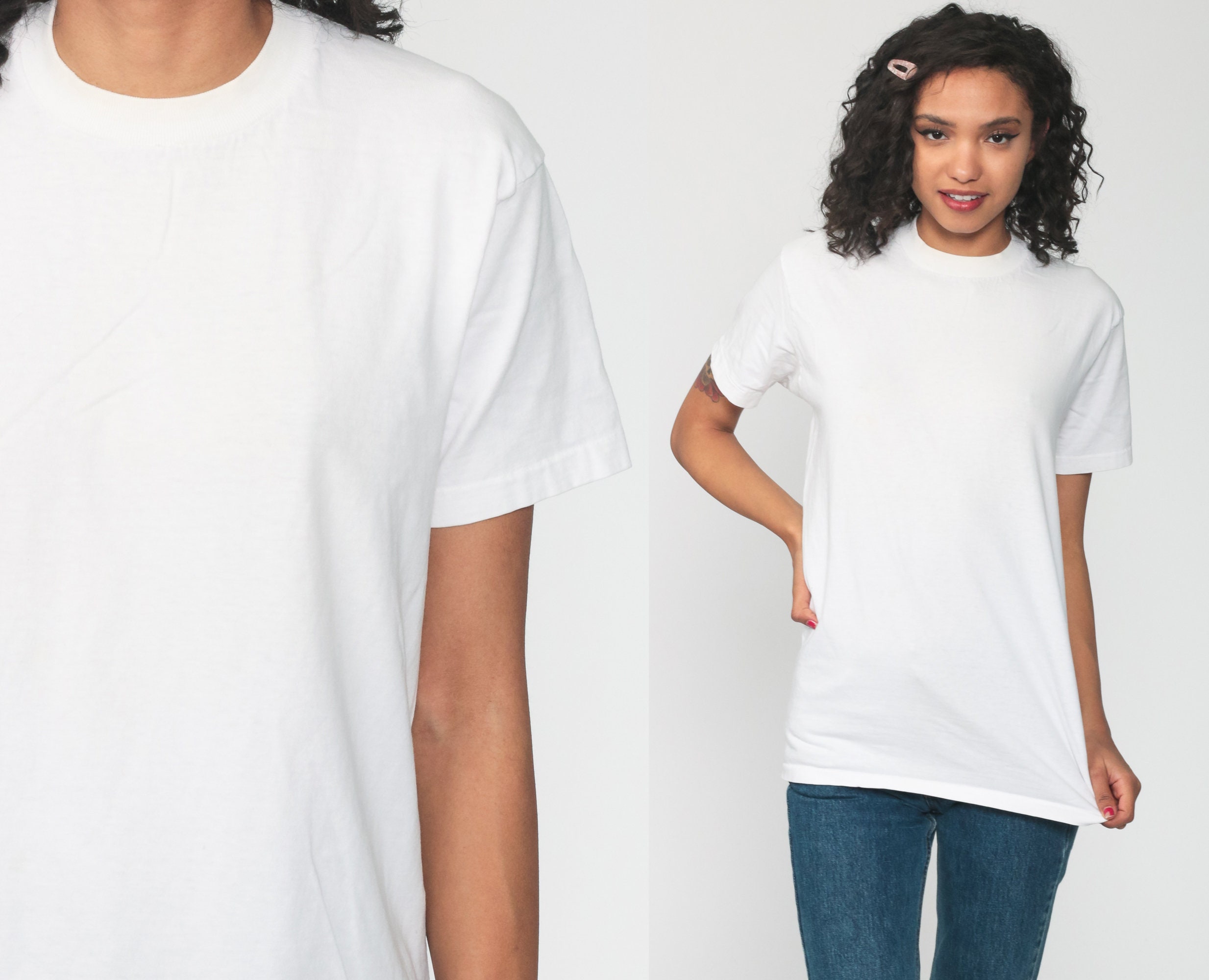 80s white t shirt and jeans