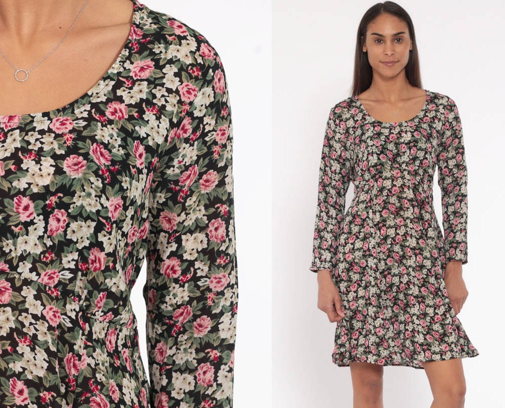 90s floral babydoll dress