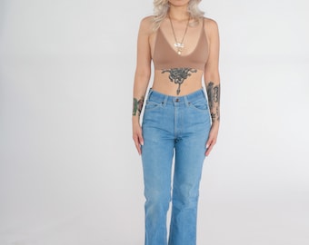 Vaqueros Levi's vintage de los años 70, vaqueros con corte de bota, tiro medio, vaqueros retro acampanados, pantalones acampanados, Levi Strauss, lengüeta marrón, años 70, talla mediana