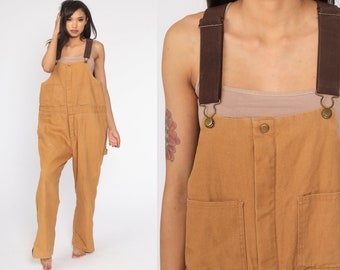 INSULATED Overalls Walls Zero Zone Coveralls Workwear Brown Baggy Bib Pants Work Wear Long Cargo Vintage Dungarees Men's Large