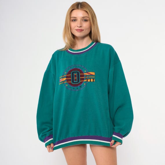 Vintage Okoboji Lake Sweatshirt 90s Iowa Rowing Paddle Embroidered Graphic Retro Green Ringer Crewneck Pullover 1990s Travel Extra Large xl