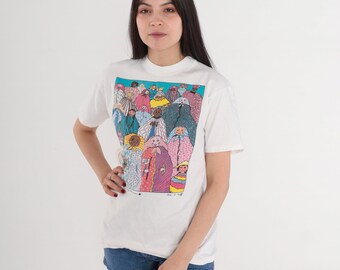 フ*ジ様 今だけ最終価格©1991　90s　レア　ヴィンテージ　アートT　シング キキ・スアレス Tシャツ 90年代 多くの強くて美しい女性シャツ