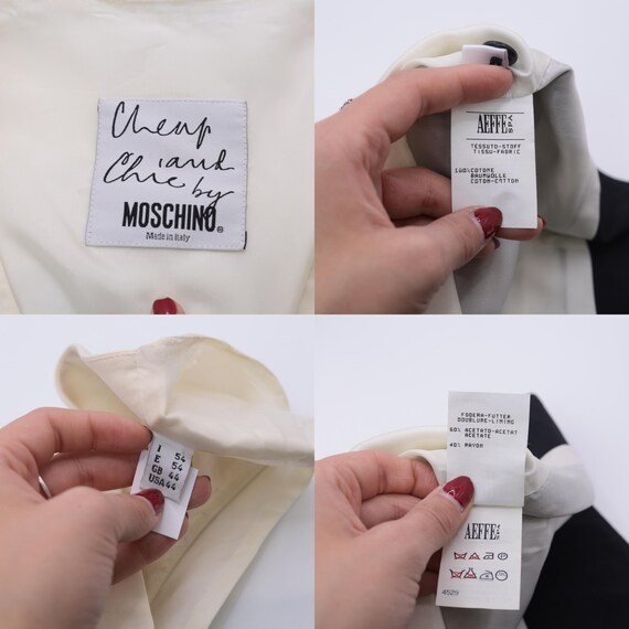 90s Moschino Vest Cheap and Chic Black White Colorblock Novelty