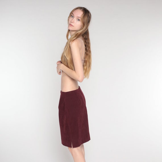 Plum Mini Skirt Y2k Pencil Skirt Retro Plain Simp… - image 4