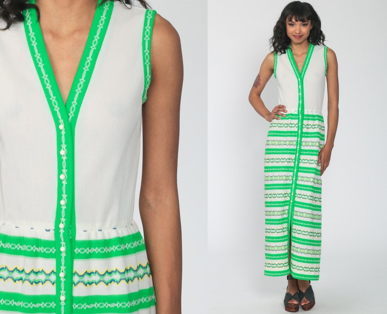 green hippie dress