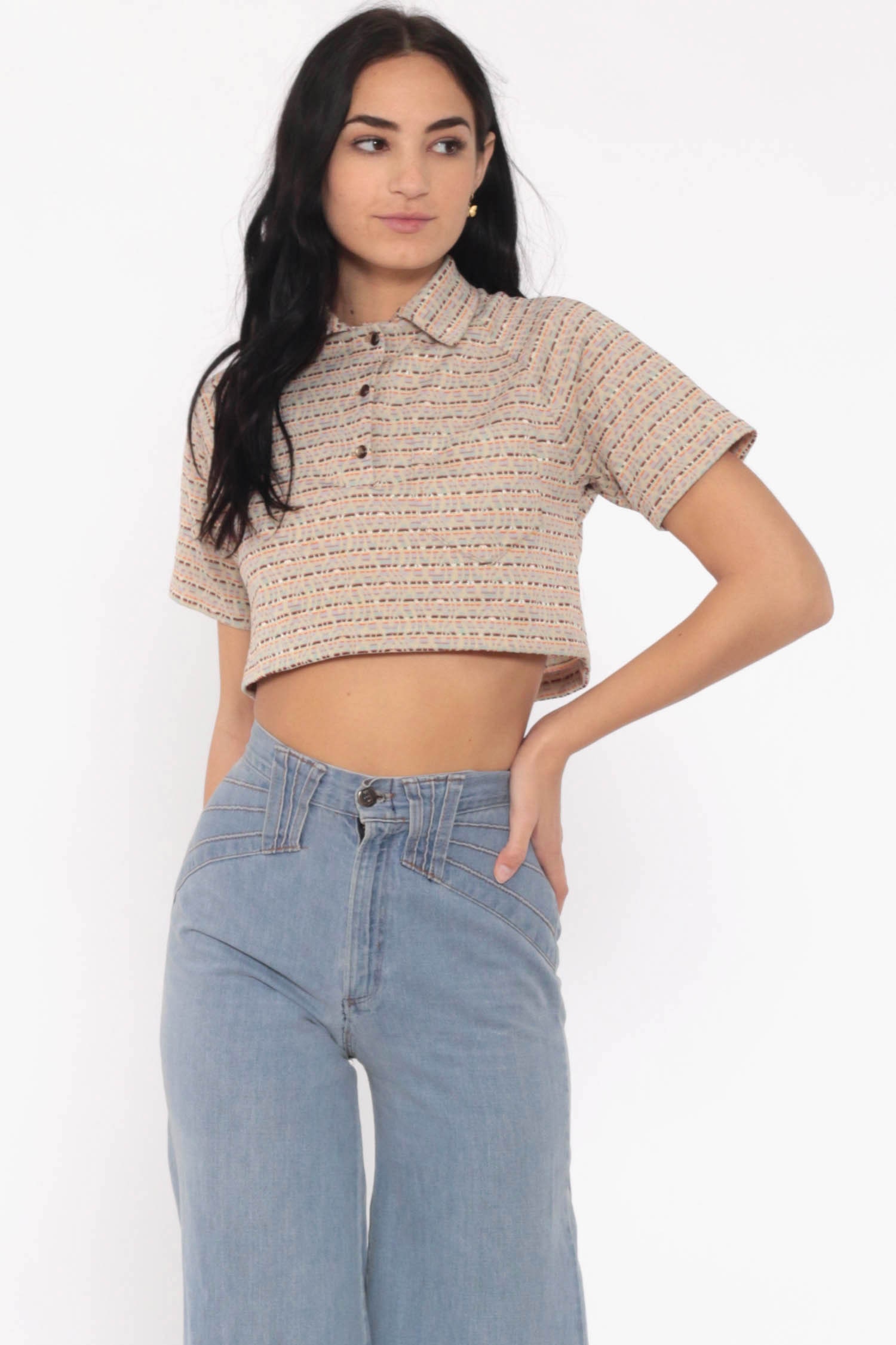 red cropped button up shirt red cropped button up shirt