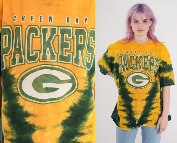Tie Dye Green Bay Packers Shirt 90s NFL Team Appa… - image 1