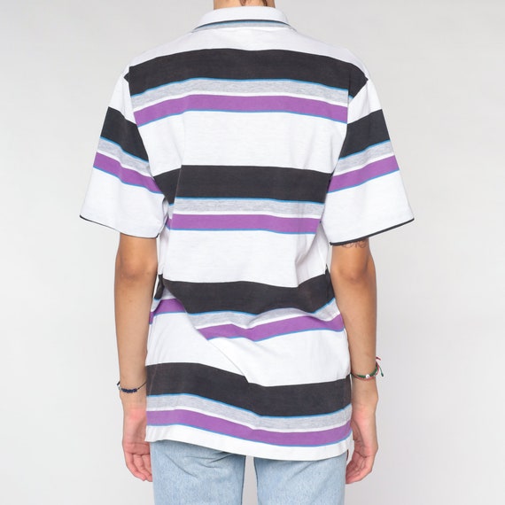 Penguin Shirt 90s Striped Polo Shirt Retro Preppy… - image 5