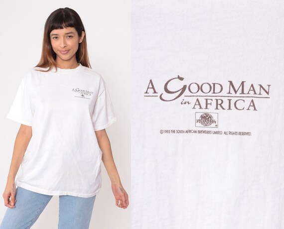 A Good Man in Africa Shirt 1994 Movie Shirt 90s Shirt White Graphic Tee Shirt Vintage African Movie Tshirt Retro T Shirt Large