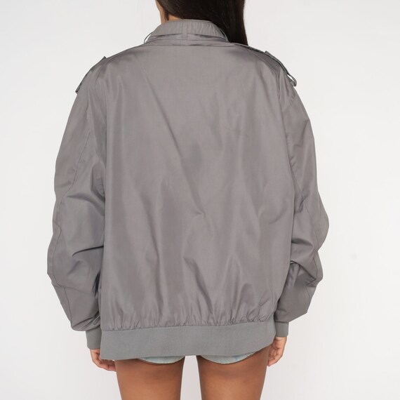 Grey Members Only Jacket 80s Windbreaker Bomber Cafe … - Gem