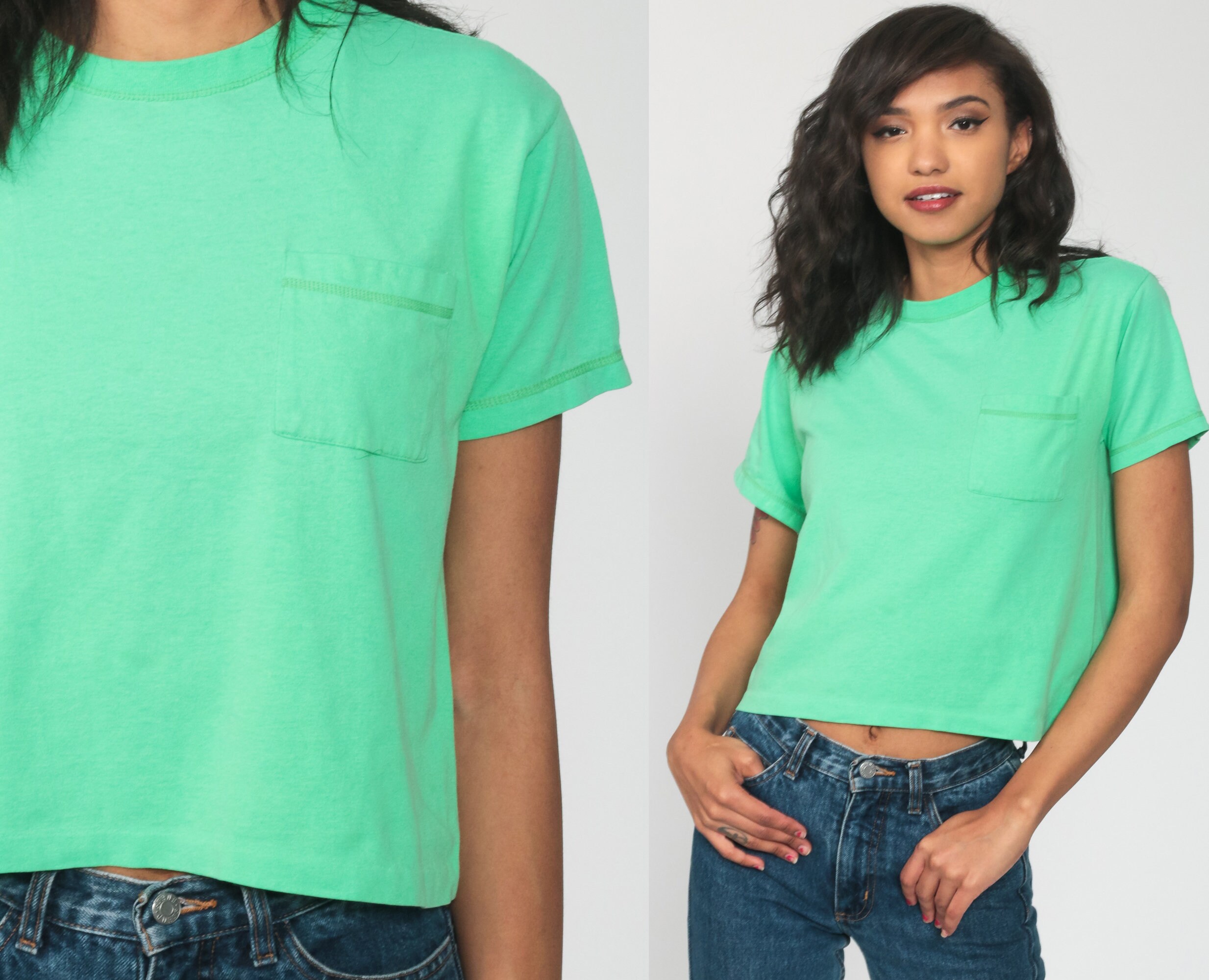 neon crop top 80s