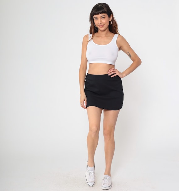 Black Mini Skirt Y2K Bodycon High Waisted Club Party Night Out Stretchy Fitted Going Out Skirt Date Night Club Wear Tight Mini Medium M 8