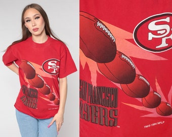 San Francisco 49ers Shirt NFL Shirt 90s Football T Shirt Red California Tee Single Stitch 1994 Sports Top Vintage Retro Tshirt Medium