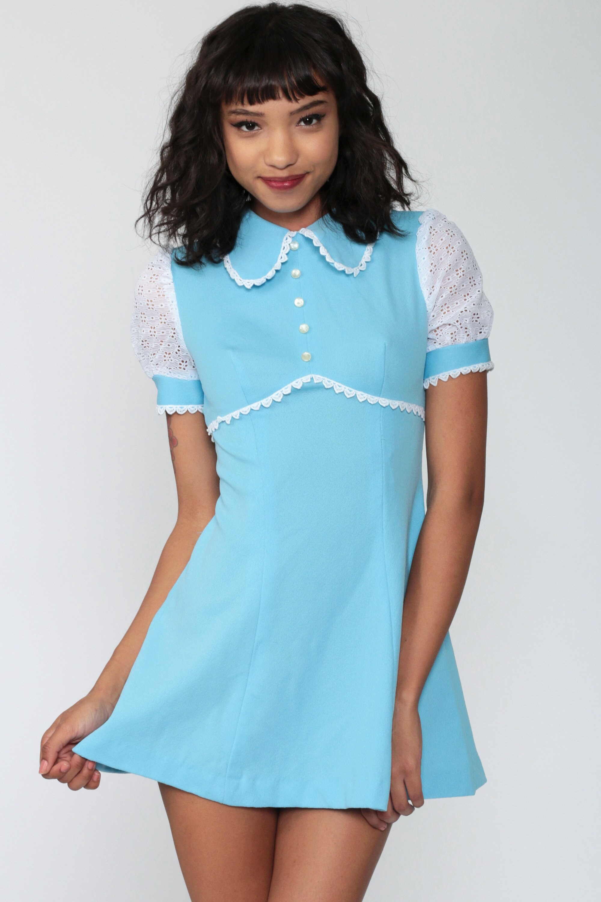 eyelet lizzie babydoll dress