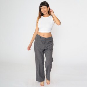 90s Wrangler Trousers Flecked Grey Straight Leg Pants Retro High Waisted Creased Pants Basic Workwear Hipster Vintage 1990s Men&#39;s 38 x 29
