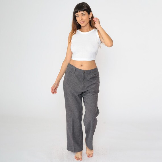 90s Wrangler Trousers Flecked Grey Straight Leg Pants Retro High Waisted Creased Pants Basic Workwear Hipster Vintage 1990s Men's 38 x 29