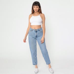Vintage 90s Levis 550 Jeans Relaxed Fit Levi Jeans Tapered Leg Light Wash Blue Denim Retro High Waisted 1990s Petite Medium 29