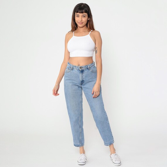 Vintage 90s Levis 550 Jeans Relaxed Fit Levi Jeans Tapered Leg Light Wash Blue Denim Retro High Waisted 1990s Petite Medium 29