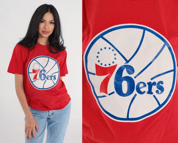 76ers Basketball Shirt 90s Piedmont Recreation Department T-Shirt Number 13 Graphic Tee California Sports TShirt Red Vintage 1990s Medium M