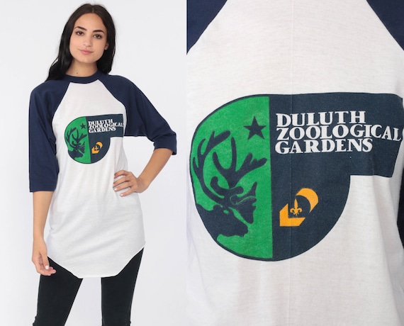 Vintage Duluth Shirt Zoological Gardens Ringer Tee Minnesota Baseball Tshirt 80s T Shirt Lake Superior Zoo Raglan Sleeve Tee Graphic Small