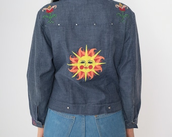 ヴィンテージ60年代リーバイス刺繍入りデニムジャケット：クロップド丈