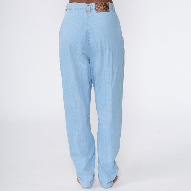 90s Mom Jeans Cherokee Pleated Jeans Light Blue Jeans 1990s Southwestern High Waisted Denim Pants Vintage Southwest Medium 29 Tall