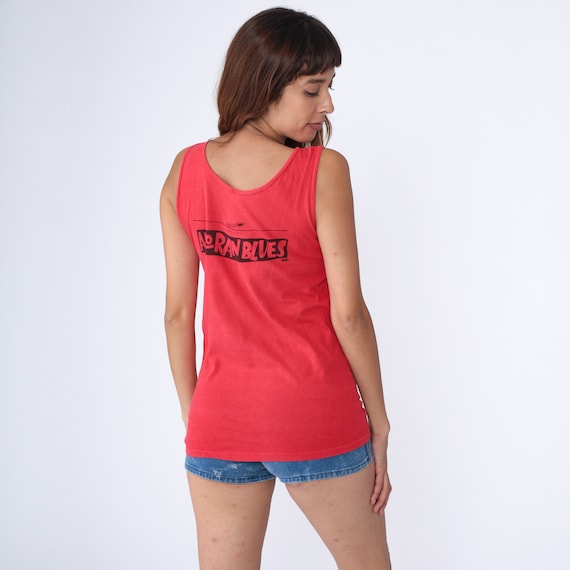 Also Ran Blues Tank Top 80s Red Balloon Presents Shirt Graphic Sleeveless Tee Retro 1980s Scoop Neck Single Stitch Vintage Medium
