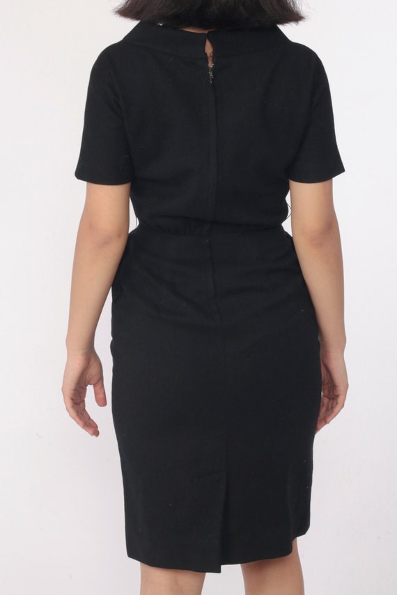 Robe Vintage Sue Brett Taille 2/4 Noir - Très Bon état, Zip, Manches Courtes