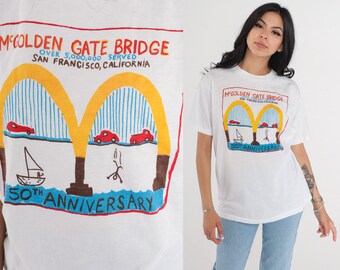 McGolden Gate Bridge Shirt 90s San Francisco T-Shirt Mcdonalds Graphic Tee California Tshirt Single Stitch Vintage 1990s Medium Large