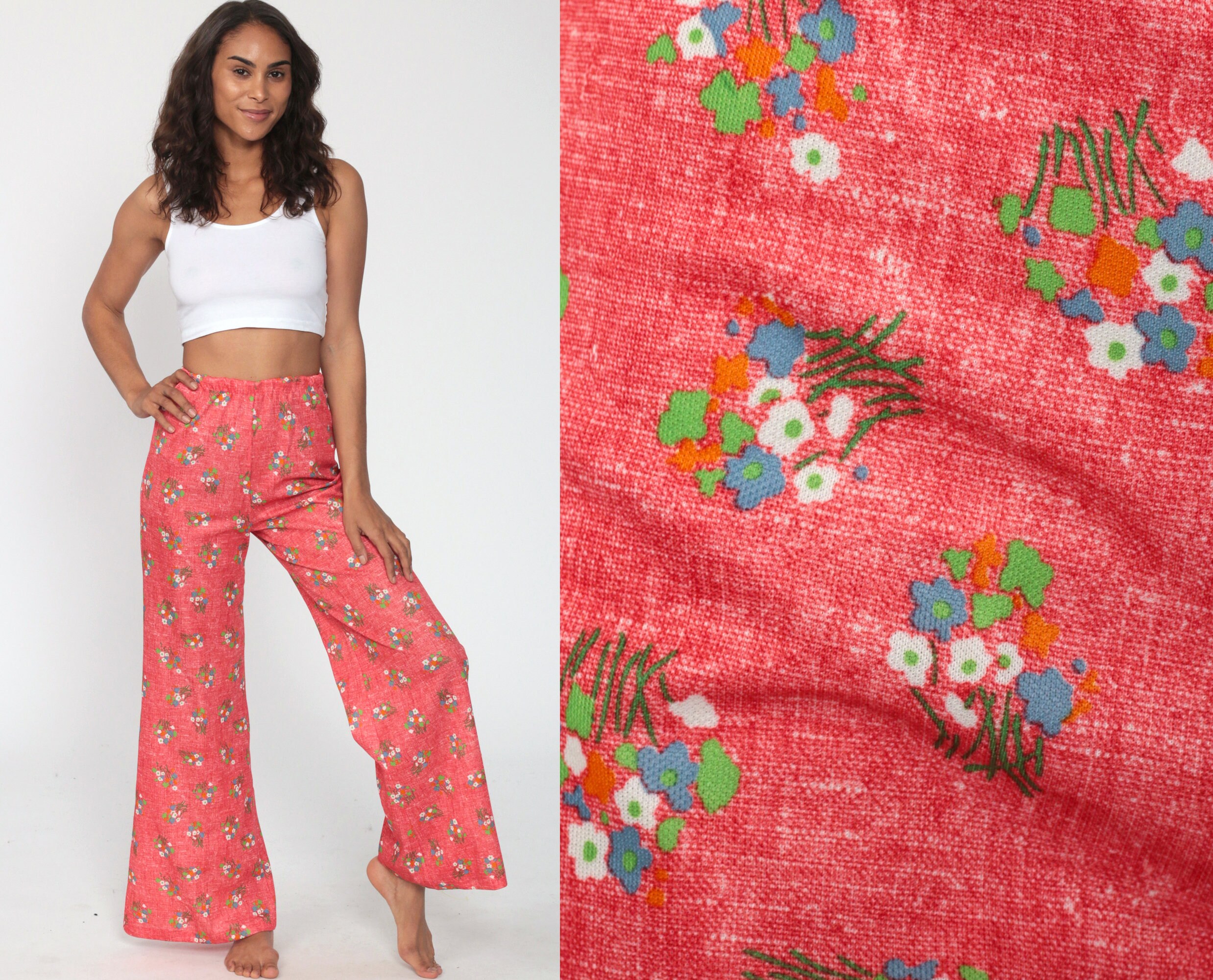 floral bell bottom pants