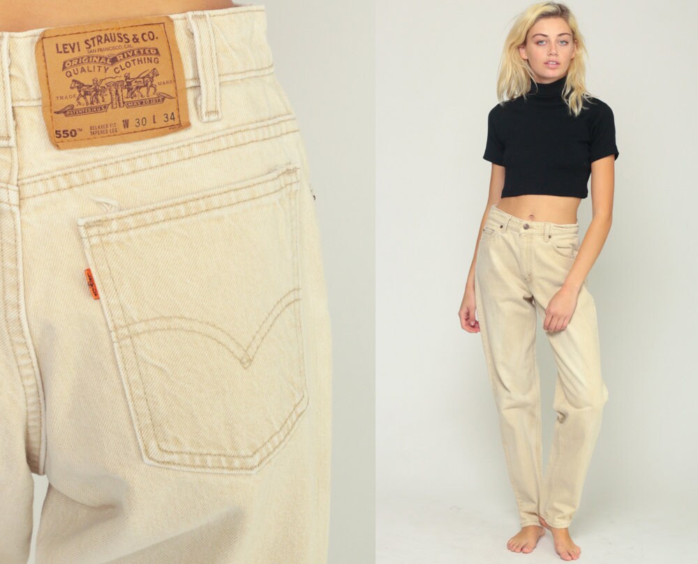 beige jeans high waist