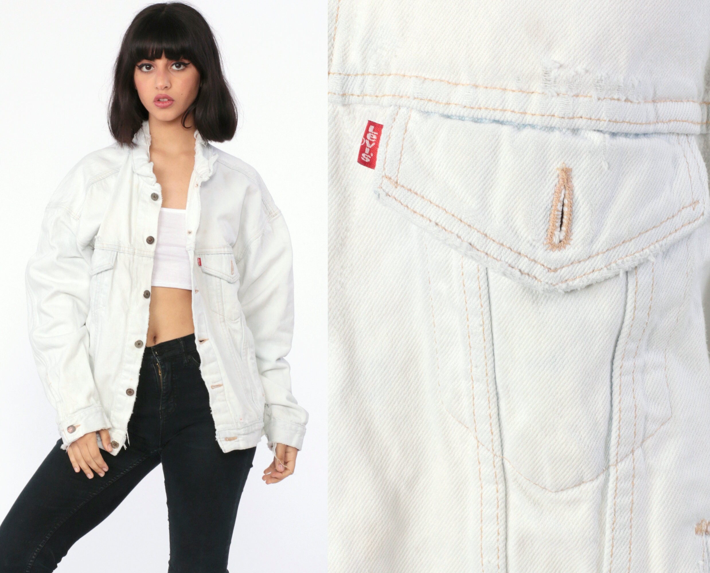 white levis jean jacket