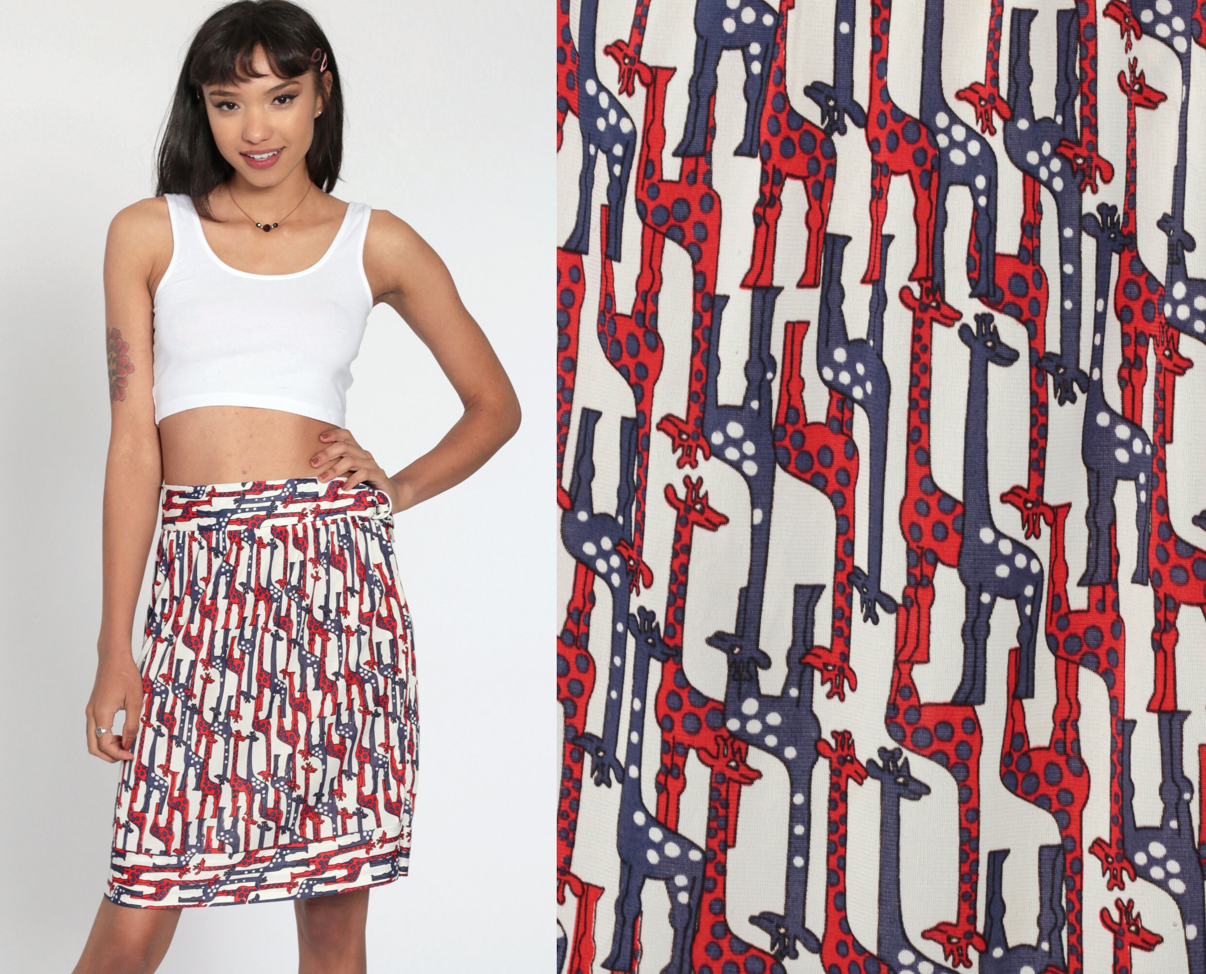white midi skirt 1970
