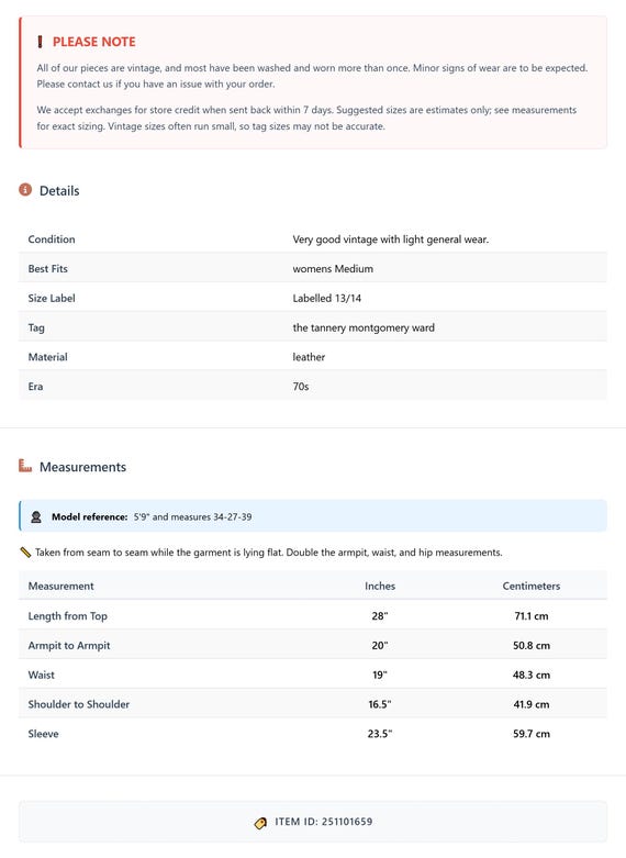 70s Brown Leather Jacket Button Front Collared Br… - image 11