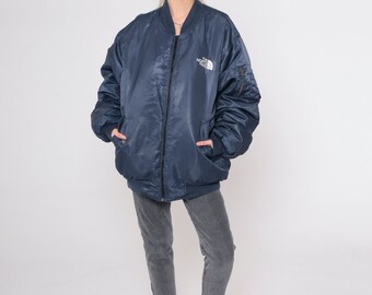 The North Face Jacket 90s Navy Blue Orange Reversible Bomber