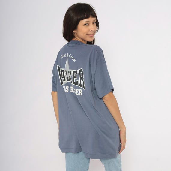 Cast Crew Tee Walker Texas Ranger 90s TV Show Pocket Shirt Slate Blue Cotton Television Vintage Western Plus Size Extra Extra Large XXL
