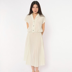 Cream Knee Length Dress