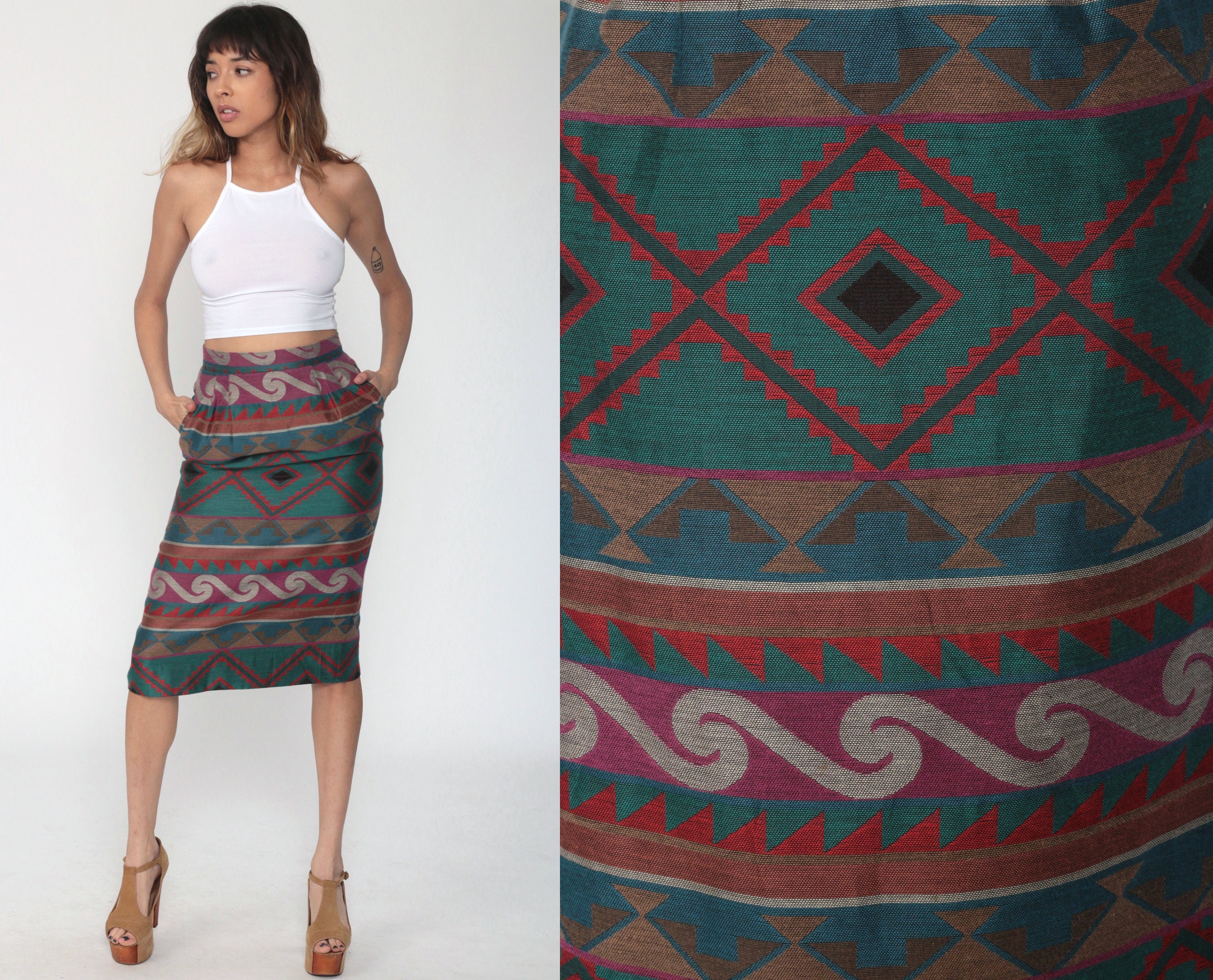 midi pencil skirt 80s