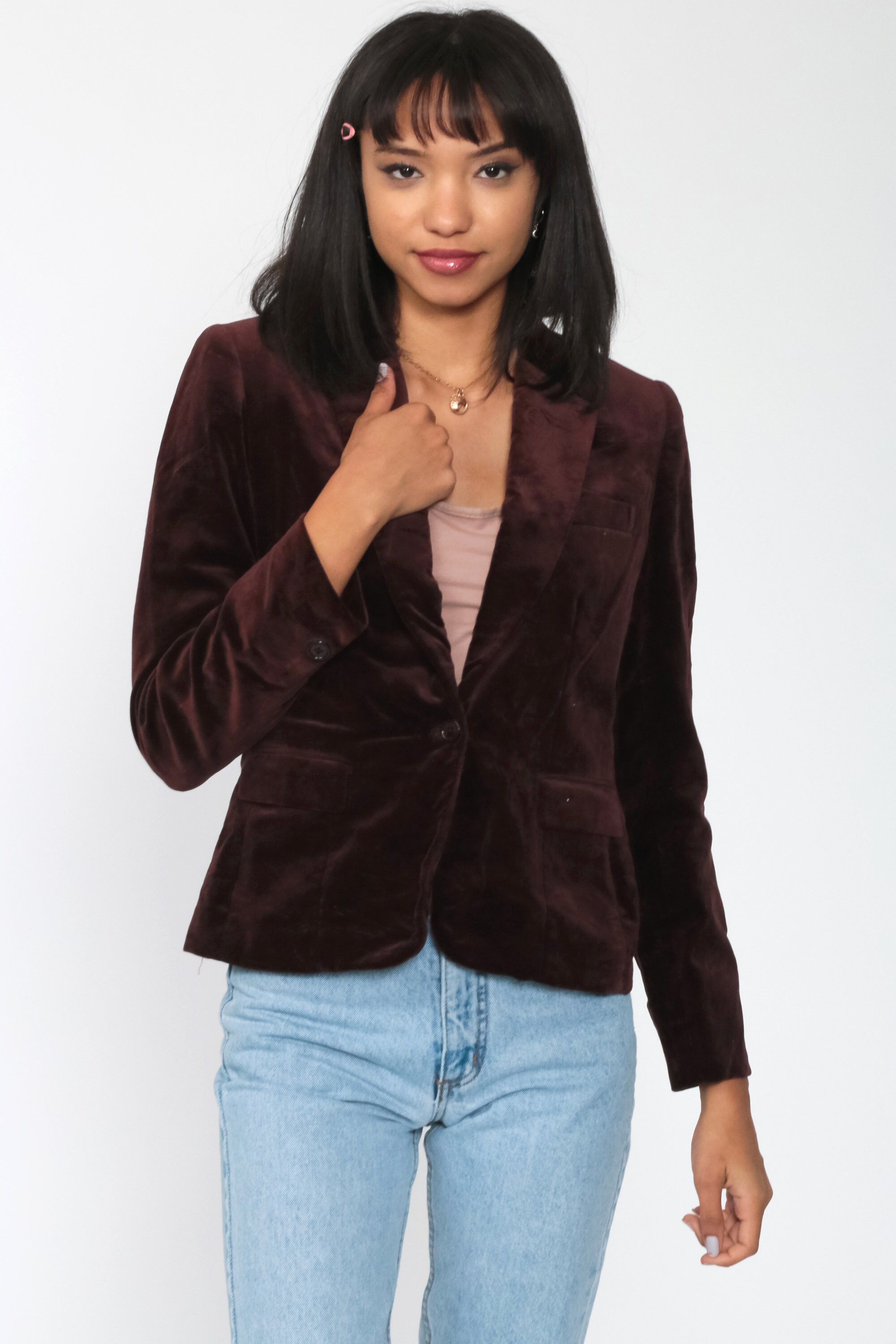 womens vintage velvet jacket