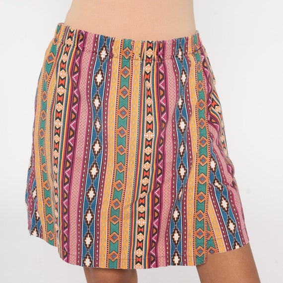 90s Mini Skort Southwestern Geometric Print Skirt… - image 5